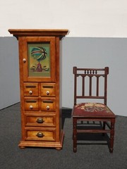 Vintage French Country Storage Cabinet ~ 4 Drawers & Cabinet w Shelves