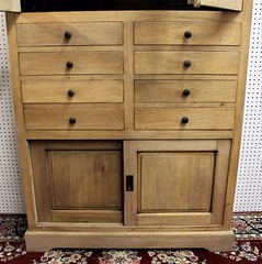 Antique Style Country French Bevel Glass Solid Wood Stripped Cabinet Glass Doors