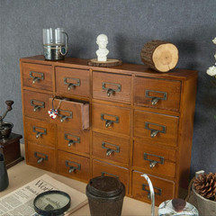 16-Drawer Vintage Apothecary Cabinet – Wooden Organizer for Herbs & More