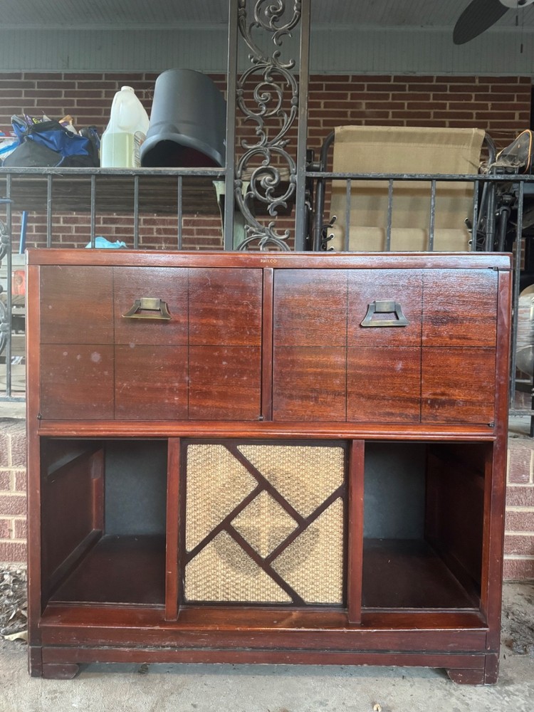 1949 philco radio and record player floor model console