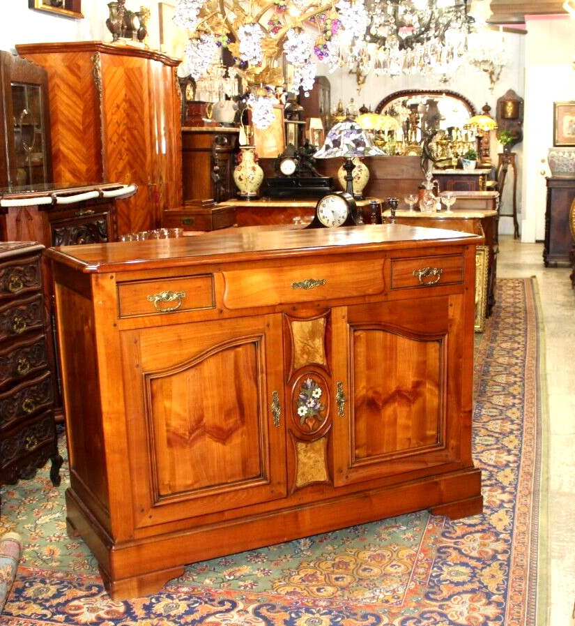 French Antique Maple Louis Philip Sideboard Cabinet / Server