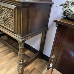 Antique 1900s Jacobean Hand Carved Solid Mahogany Wood Hutch Cabinet – 65”H 39”L