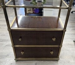 Brass and Walnut Frasier Etagere By Baker Laura Kirar Collection Shelf