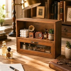 Wood Desktop Organizer Vintage and Design Countertop Organizer Versatile