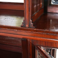 Mahogany Star Pentagram Etagere with Mirrors, Spindles & Eagles C1900