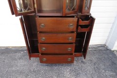 Maddox Mahogany Breakfront China Display Cabinet Cupboard 3595