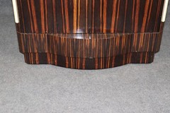 Custom-Made French Macassar Ebony Ruhlman Style Art Deco Bar or Media Cabinet