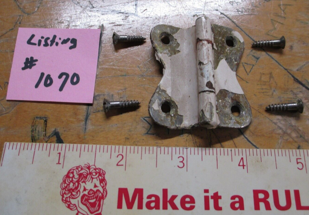 VINTAGE HOOSIER CABINET HINGE FOR LARGE DOORS UPPER & LOWER PAIR LISTING #1070