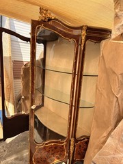 19 Century Art Object Real MuseumDisplay DeskBronze Metal Glass And Massive Wood