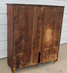 Square Nailed Walnut Pie Safe Jelly Cabinet Cupboard Top Drawers Fan Punch Tins!