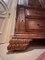Luxurious antique furniture cupboard wood TV cabinet 4 drawers Marge Carson