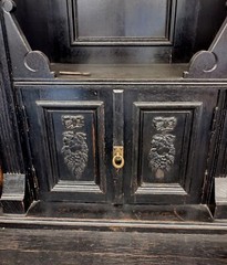 Antique Georgian Period Hutch Cabinet Beveled Glass