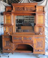 Antique Highly Carved Victorian Oak Sideboard – original finish