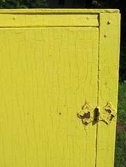 Vintage Antique Wooden Yellow Painted Cabinet Pantry – Old Kitchen Collectible