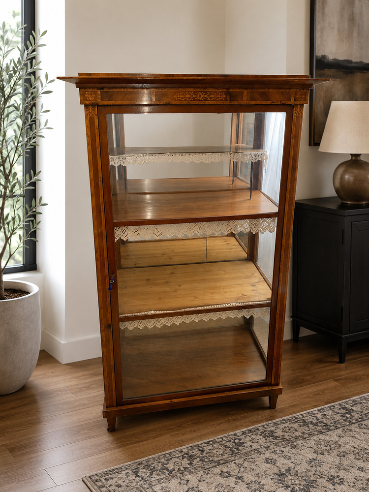 Antique Austro-Hungarian Biedermeier vitrine curio cabinet