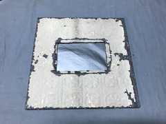 VTG Shabby 11″ Sq. Photo 4×6 Tin Ceiling Mirror Picture Frame Old 1706-25B