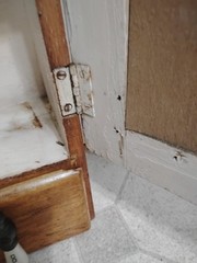 Antique Art Deco Wooden Mirror Cabinet Drawer primitive Apothecary Farmhouse