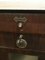 Vintage Metal Pelton & Crane Dental Medical Cabinet Stand with Glass Door/Drawer