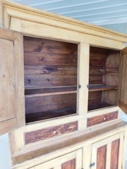 Antique Primitive 2pc Step Back Cupboard 56″w