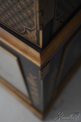 70937: EJ VICTOR Chinoiserie Eglomise Mirror Door Bar Cabinet
