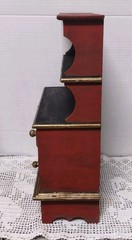 Vintage Salesman’s Sample Wood Hutch Buffet / Doll Sized 15″ Country Folk Art