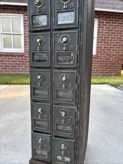 Antique Post Office Boxes Metal Cabinet Vintage United States P.O. Box 16 Door