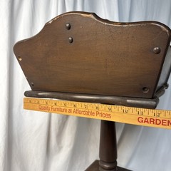 MCM Turned Wood Sewing Spool Knit Yarn Tray Stand Magazine Plant Storage Handle