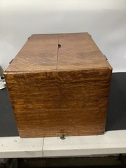 Antique Yawman & Erbe Wood File Box 20″ x 13″ x 11″