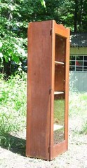 Antique Solid Oak Glass Front Chimney Cabinet Bookcase Display Case Cupboard