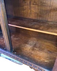 Antique Jacobean Style China Cabinet Hutch Cupboard