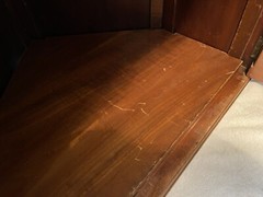 Mahogany Georgian Hanging Corner Cabinet Or Cupboard, 13 Pane Door 38”T