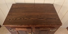 Antique Oak & Ash 3-Door Porcelain lined Ice Box