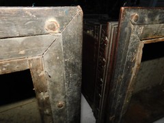 2 1800’s Antique Hanging Wall Cabinet English Colonial Cupboard 28 x 21 x 15″