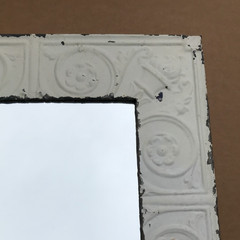 VTG Decorative TORCH Salvaged Tin Ceiling 23″ SQ. Metal Mirror Old 1720-25B