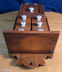 Antique Apothecary Spice Wall Hanging Wood Cabinet Six Drawers
