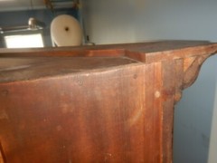 Antique Corner Cupboard Cabinet Walnut Divided Glass Door