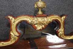 Antique 19th Century Louis XV Style Bronze Mounted Sevres Inset Cabinet Server