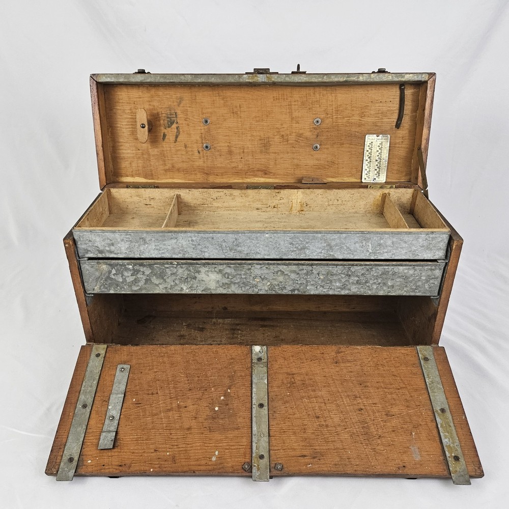 Wooden Machinest Cabinet Jewelers Specimen Watch Storage Chest Vintage Handmade