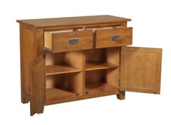 MISSION 2 DOOR 2 DRAWER CABINET – MICHAEL’S CHERRY