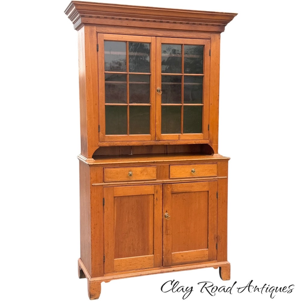 antique diminutive chippendale dutch cupboard step back cabinet farm house