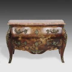 LOUIS XV STYLE COMMODE LACQUERED PAINTED OAK FRANCE LATE 19TH / EARLY 20TH C.