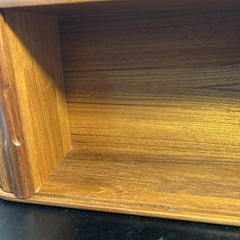 Vintage Mid Century Kalmar Teak Tambour Door Wall Mount Cabinet