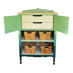 Antique Hand Painted Dresser Cabinet Nursery Boho Cottagecore French Antique