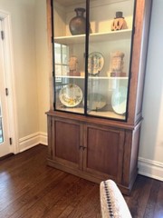 Vintage Two Door Glass China Display Cabinets—A Pair