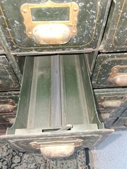 Original Vintage INDUSTRIAL FILING CABINET, Brass Handles/Fittings 36 Boxes