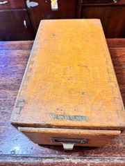 Shaw Walker Oak Antique File card drawer, single drawer 14″ 3″x5″card