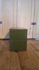Vintage Metal Veteran series original index filing drawers In Green