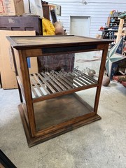 Antique Schulze’s Butter Krust Bread Oak Bakery Display Case Store Countertop