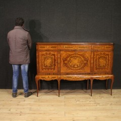 Bar cabinet inlaid wood furniture vintage sideboard commode 20th century