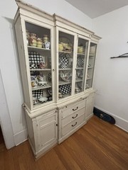 Shabby Chic China Cabinet – Extra Large and Elegant – with Matching Side Closer